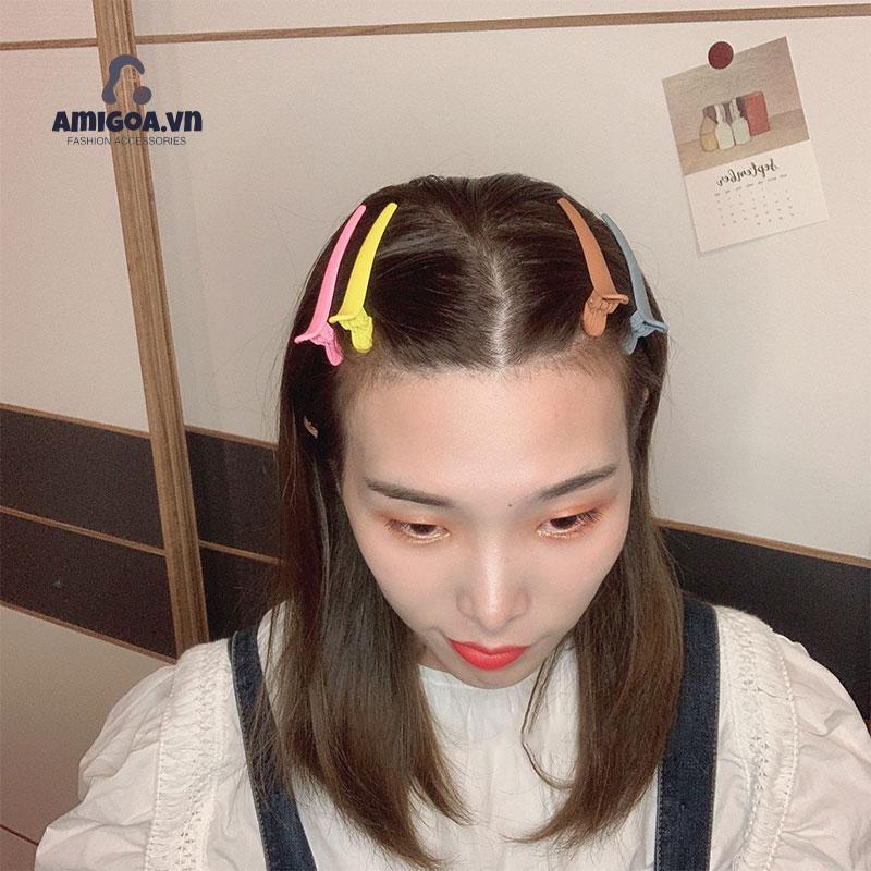 Kẹp Tóc Mái Màu Kẹo Dùng Trang Điểm Dành Cho Nữ