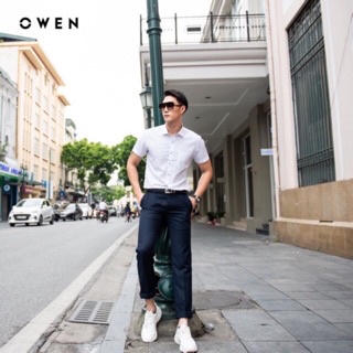 Áo sơ mi Owen ngắn tay có túi ngực màu trắng - Sợi sồi cao cấp AR22752