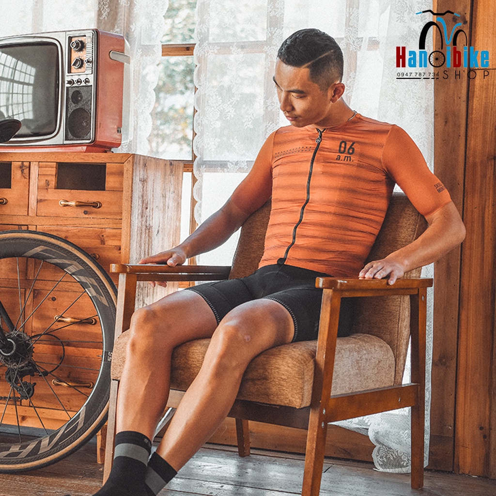 Áo đạp xe Monton ngắn tay 06AM BROWN