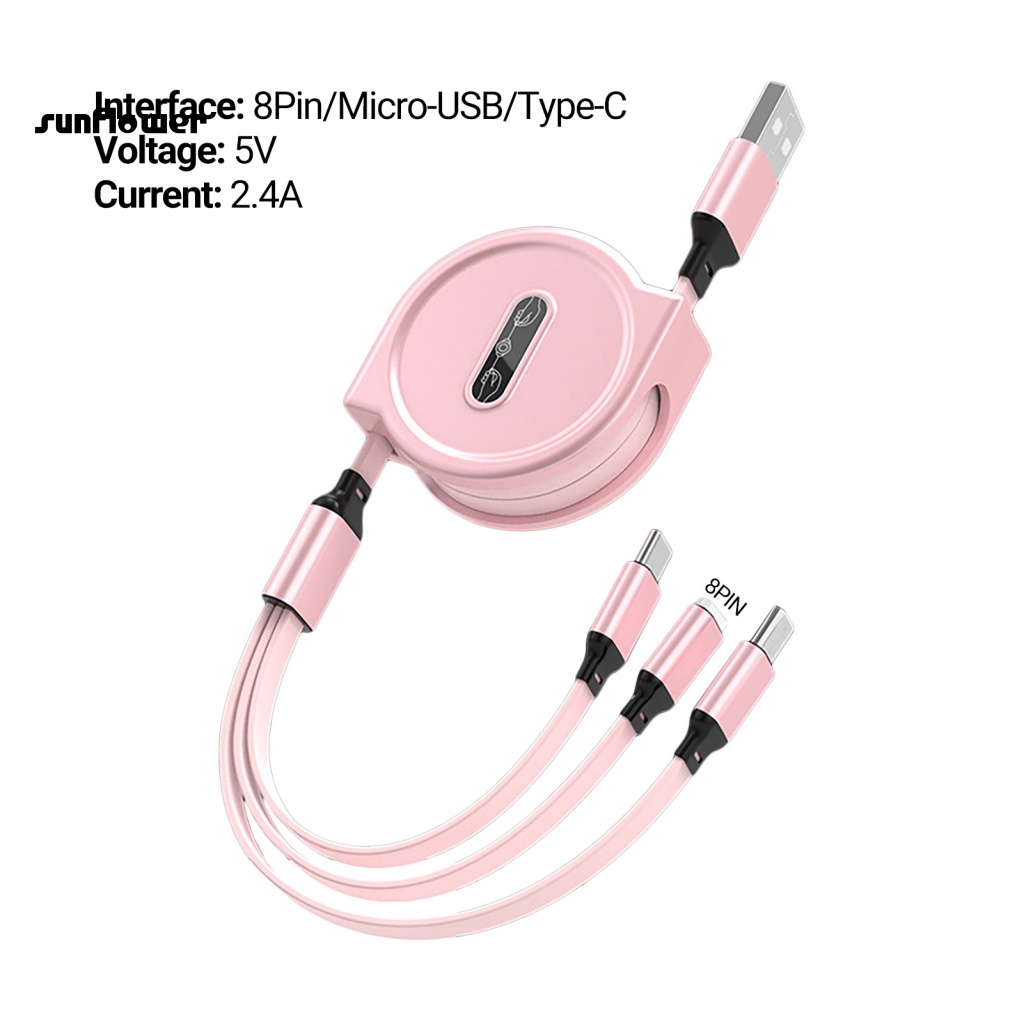 Dây cáp sạc LENOVO ba đầu 8 Pin Micro USB Type-C chất lượng cao