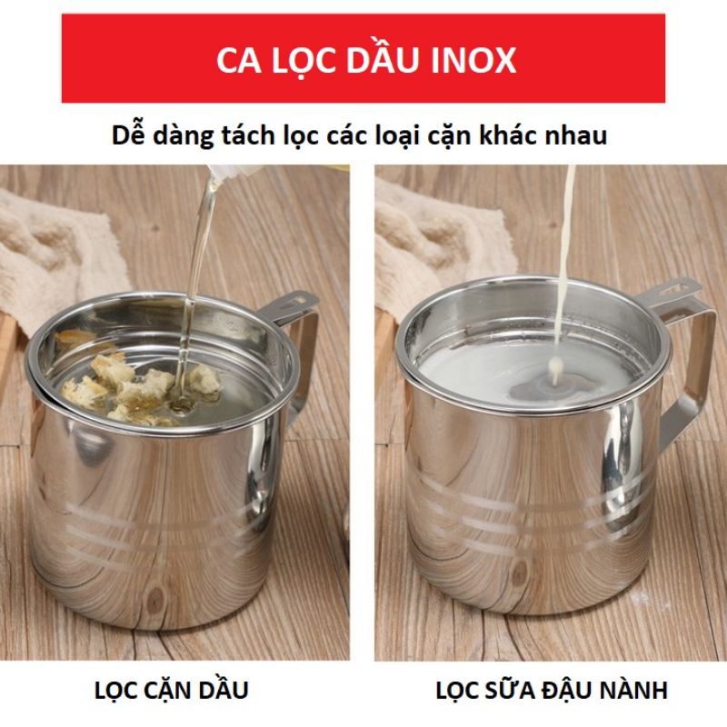 Ca lọc dầu ăn,lọc cặn đa năng inox sáng bóng,chổng gỉ dễ dàng vệ sinh