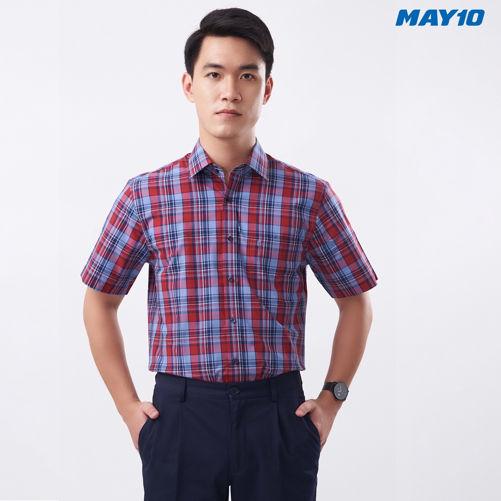 Áo sơ mi nam cộc tay May 10 form Regular mã 010121142LT MK326