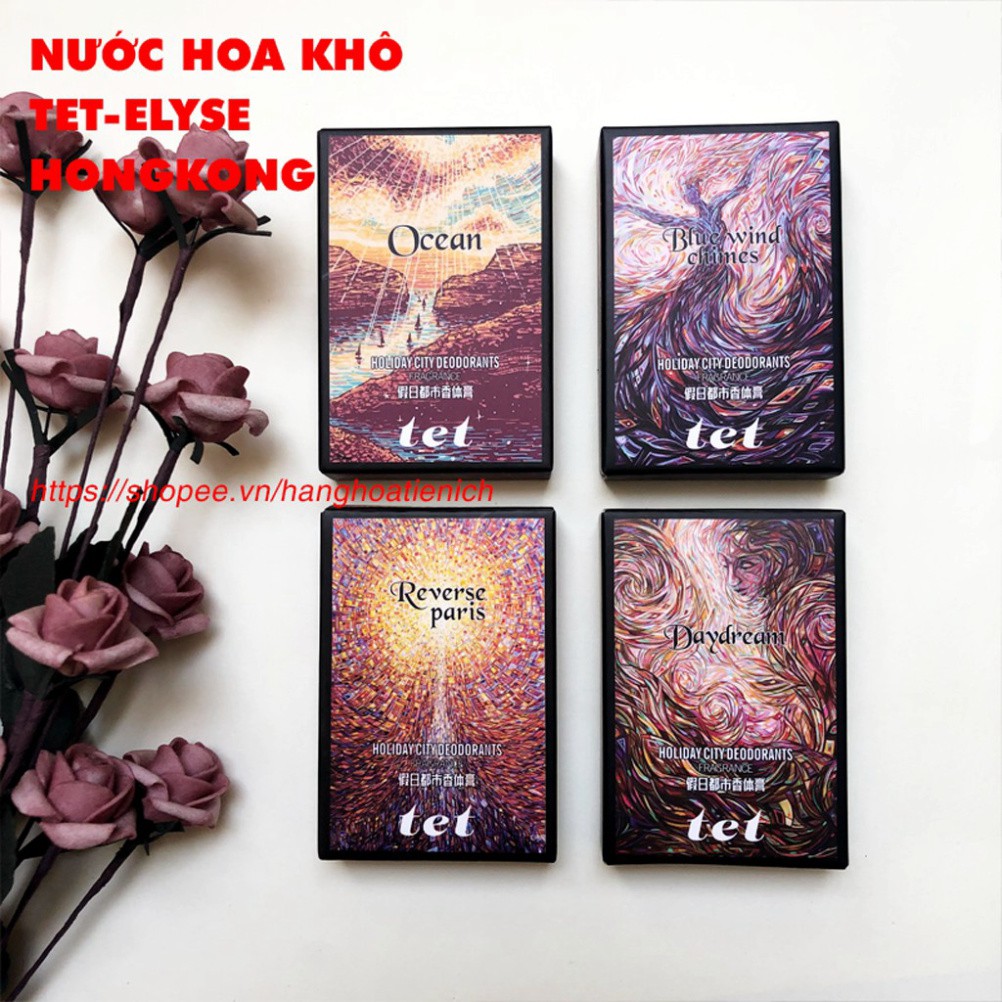 freeship Nước hoa khô TET-Elyse HongKong - Nước hoa sáp nhỏ gọn, thơm, tiện dụng - Hạn sử dụng 5 năm