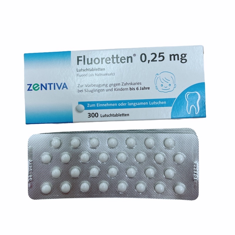 Viên ngậm chống sâu răng Flouretten 0.25mg ( hộp 300 viên )