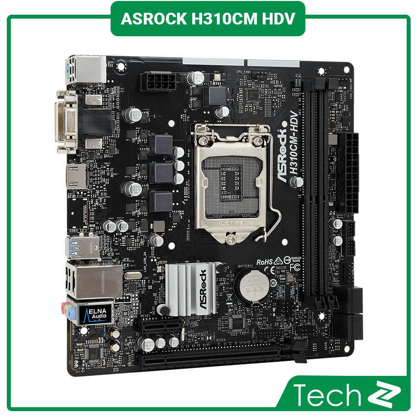 Mainboard ASROCK H310CM HDV (Intel H310, Socket 1151, m-ATX, 2 khe RAM DDR4)