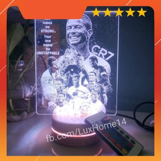 Đèn Led 3D 16 Màu CR7 💖FREESHIP💖 Quà Tặng Cực Hot 💖Đèn Ngủ Trang Trí Để Bàn Đẹp Mắt