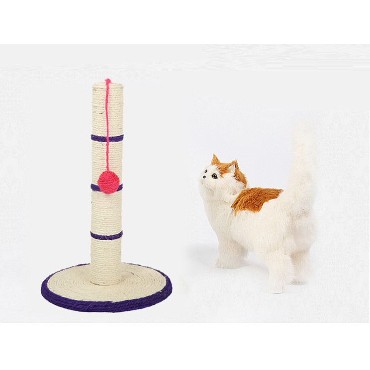 Doremiu- Trụ Mèo cào 1 con chuột bóng Trụ cào móng mini chiều cao trụ 40cm đế tròn