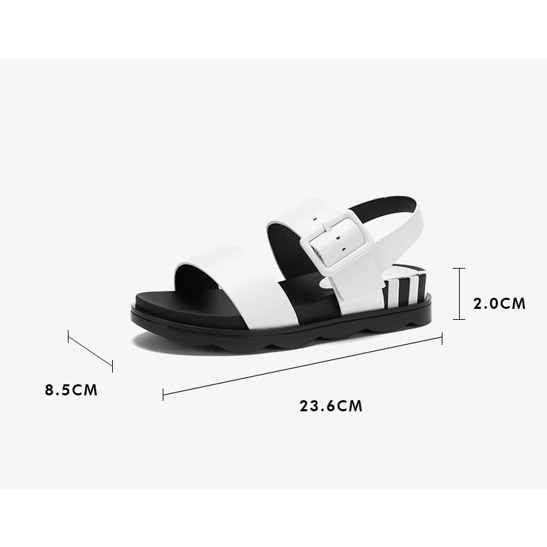 Sandal quai ngang Daphne đính khuy cài xinh xắn, đế 2cm (có sẵn)