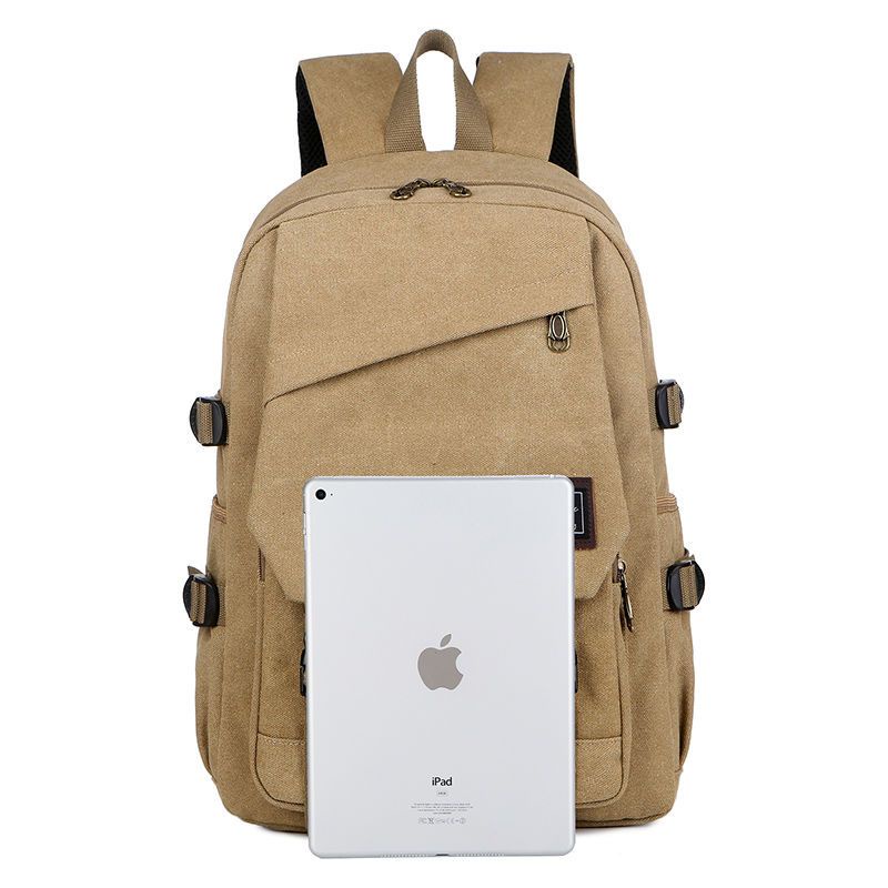 Hàng Mới Về Ba Lô Canvas Đi Học / Du Lịch Sức Chứa Lớn / Vừa 15.6 Inch Chống Mài Mòn Thiết Kế Đơn Giản Thời Trang Cho Nam Và Nữ