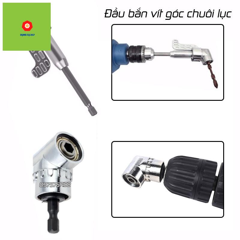 Đầu chuyển hướng máy khoan bắt vít, chuyển hướng bắn tô vít góc chuôi lục giác, đổi góc vặn vít, bắt vít góc khuất