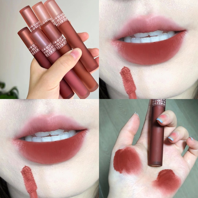 Bộ Son Kem Oaoii 6 Màu Lì Kháng Nước Lâu Trôi Thiết Kế Vỏ Hình Điếu Thuốc Độc Đáo