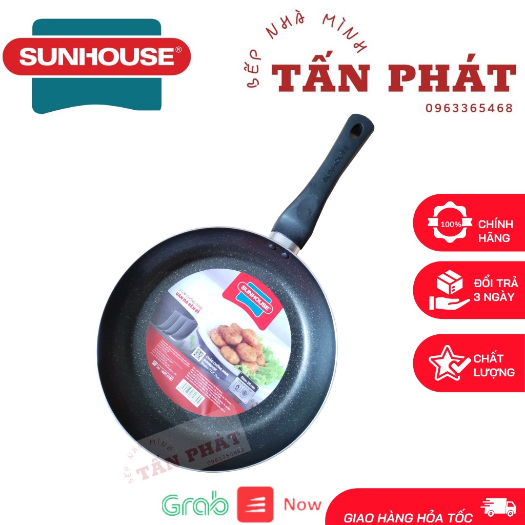 [Model 2022] Chảo Trơn Sunhouse Chống Dính Vân Đá CT Pluss Full Size Chính Hãng