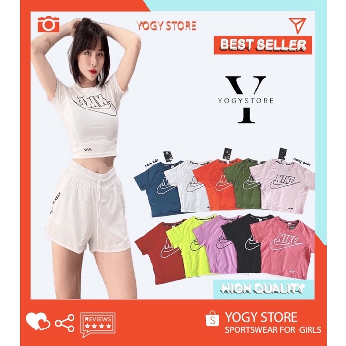 Áo tập thể thao Croptop chất thun Poly lạnh, form ôm body, chất vải nhẹ, mịn và dày