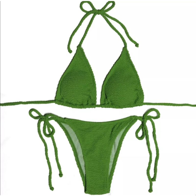 Bikini Tam Giác Pastel Neon Dạ Quang 2 Mảnh Mặc Được 6 Kiểu