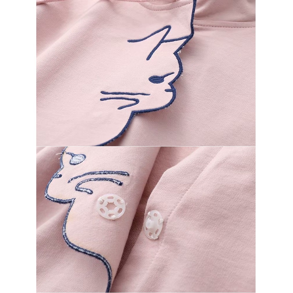 Áo choàng Cotton mềm mại có mũ trùm đầu thêu họa tiết hoạt hình phong cách Nhật Bản | BigBuy360 - bigbuy360.vn