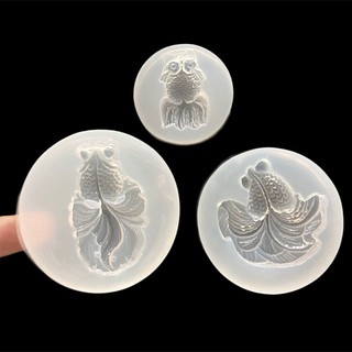 Khuôn silicon hình cá vàng dễ thương dùng để làm mặt dây chuyền