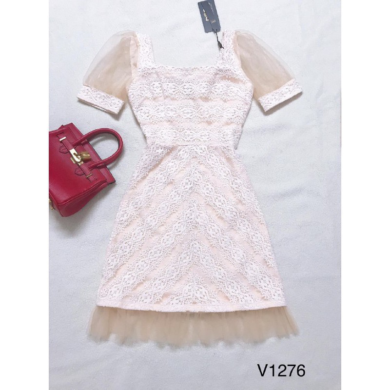 [ xả kho ] MiD Đầm phối tay lưới V1276 dáng suông cao cấp Mie Design kèm ảnh thật