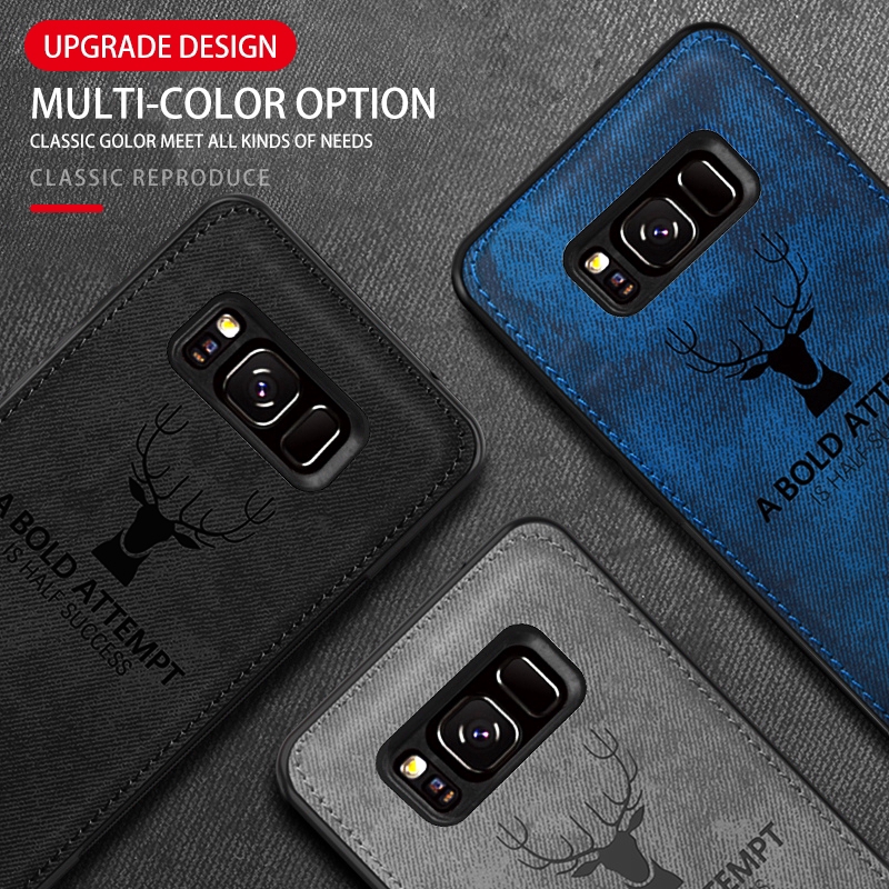 Ốp điện thoại vải hình tuần lộc cho Samsung Galaxy S20 Ultra S7 S8 S9 S7 S10 PLUS S10e Note 8 9 10 case