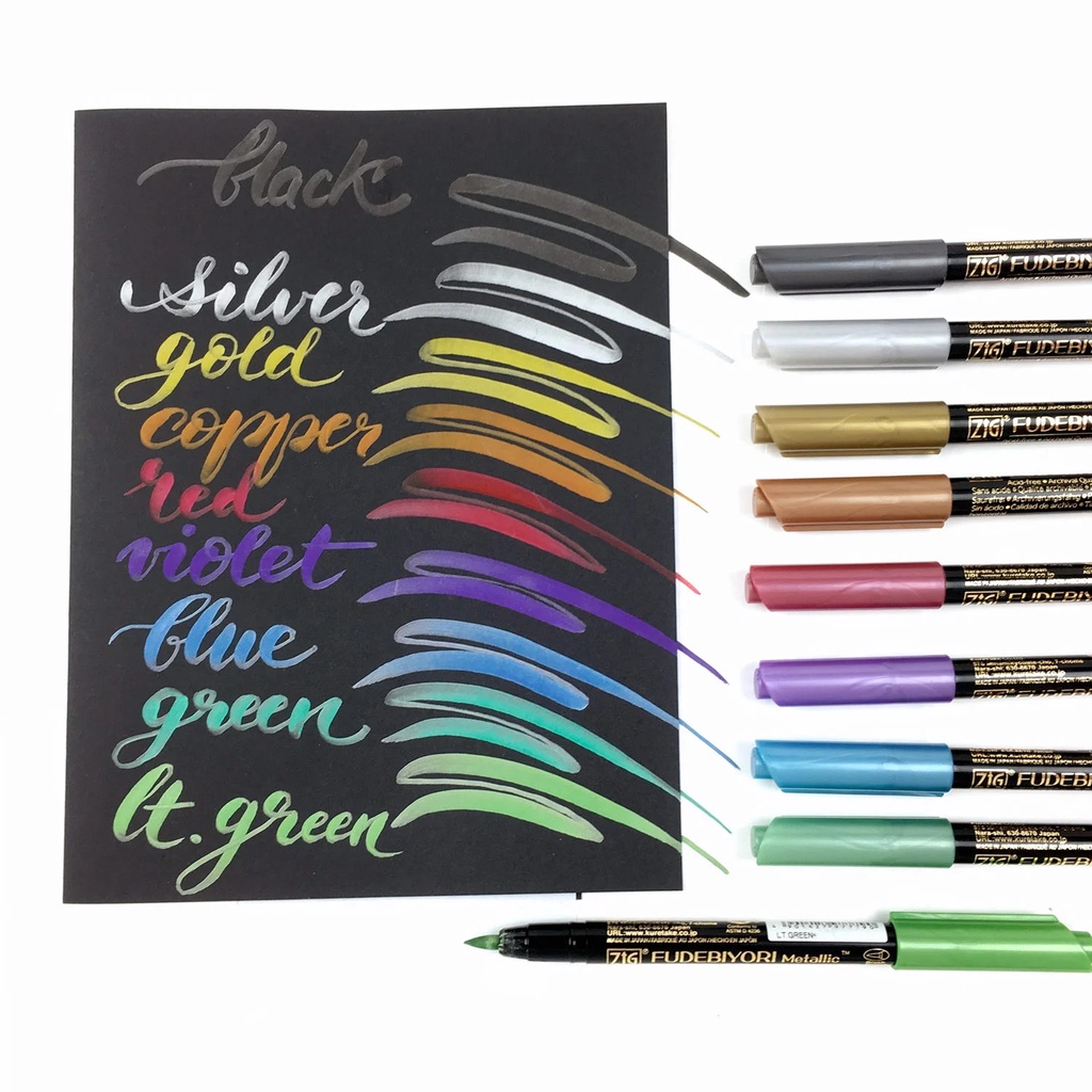 Bút brush ZIG Fudebiyori Metallic - đủ màu