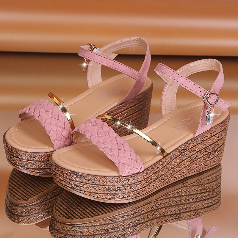 Giày sandal IELGY hở ngón đế xuồng phong cách Bohemian thời trang cho nữ