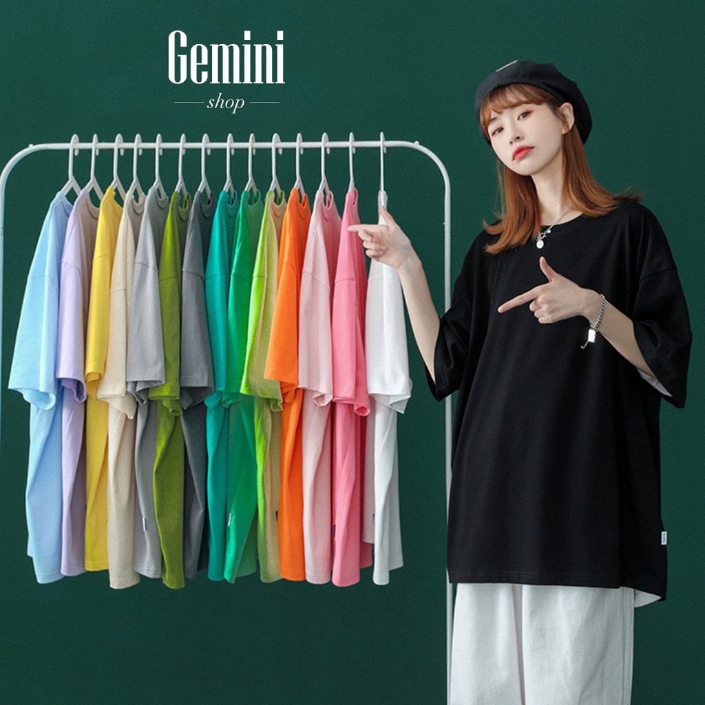  Áo thun trơn Basic tee nam nữ, áo phông unisex Oversize phông tay lỡ 11 màu.