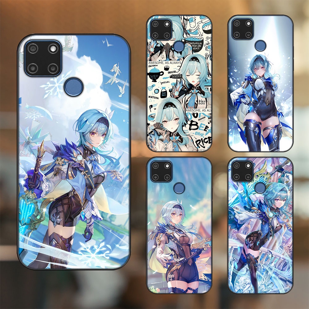 Ốp lưng Realme C12, C21Y viền đen in hình Eula Genshin Impact