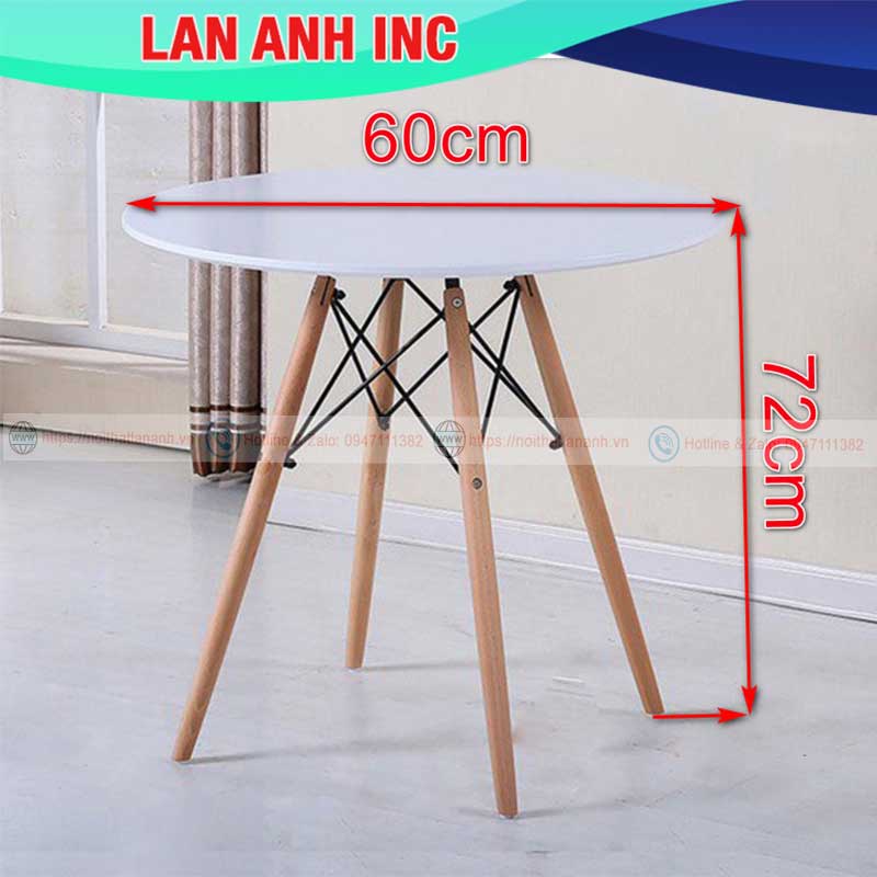 Bộ bàn ăn cafe tròn 4 ghế đẹp hiện đại giá rẻ Eames LA-BBA01