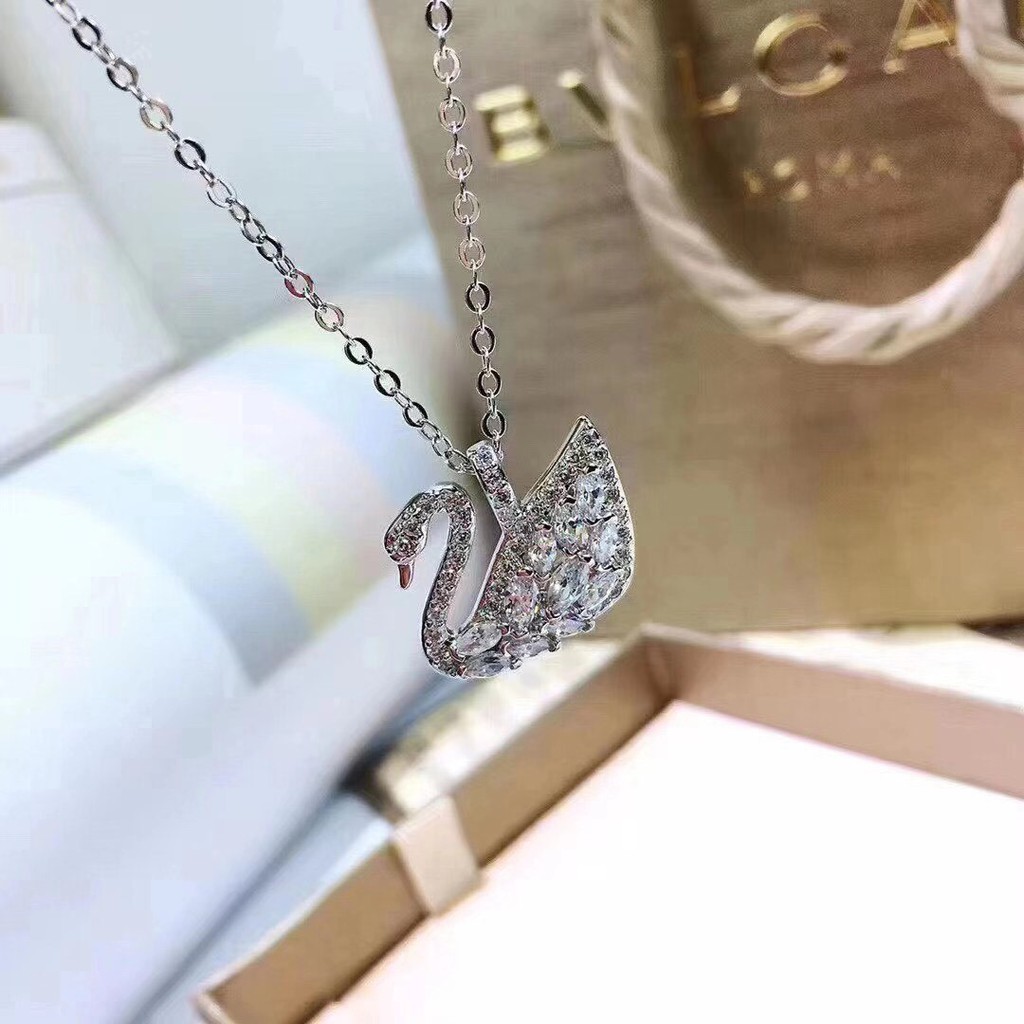 Dây Chuyền Bạc 5296469 Mặt Thiên Nga Đính Pha Lê Swarovski Cổ Điển