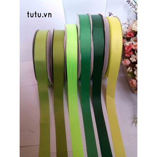 RUY BĂNG GÂN 38MM TÔNG MÀU XANH LÁ G6-544-587, RUY BĂNG DIY HANDMADE LÀM NƠ BỜM KẸP TÓC