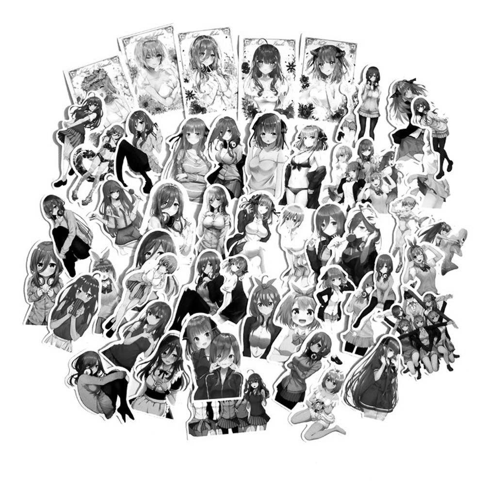 Sticker Họa Tiết Anime The Quintessential Quintuplets Bằng PVC Trang Trí Sổ Tay / Vali / Laptop / Vali
