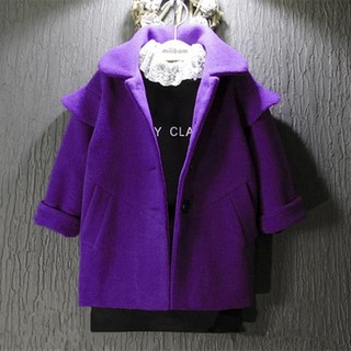 ÁO DẠ BÉ GÁI TÍM HUẾ, ÁO KHOÁC DẠ NỈ BÉ GÁI MÀU TÍM