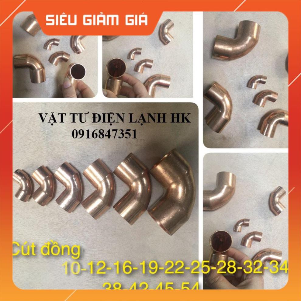 Cút hàn nối ống đồng góc vuông 90 độ phi 22 - 25 - 28 - 32 - 34 - 38 mm