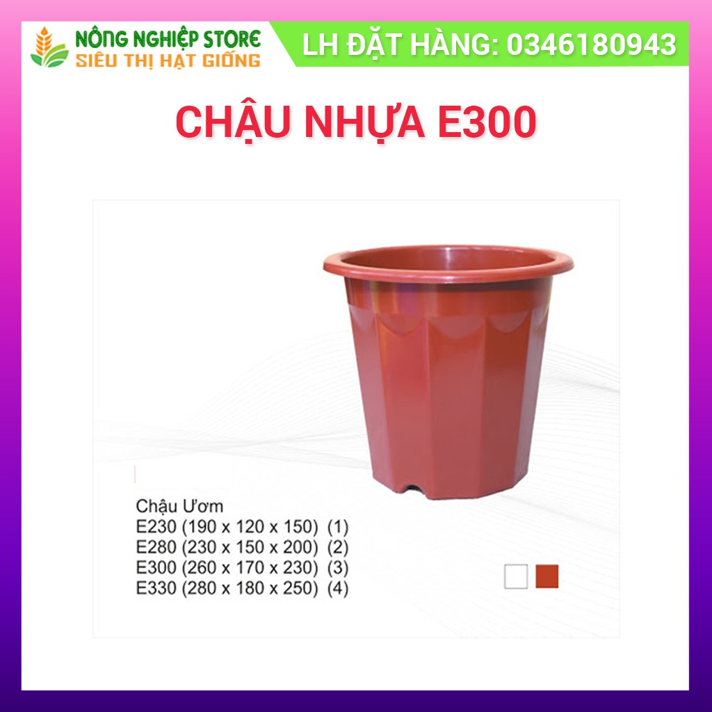 Combo 5 chậu nhựa E300 Trồng Cây
