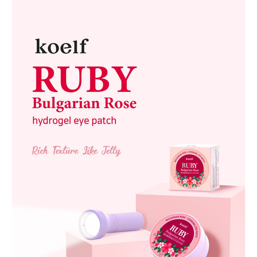 [HOT] Mặt nạ mắt Petitfee KOELF Ruby Bulgarian Rose Hydrogel Eye Patch (60 miếng)