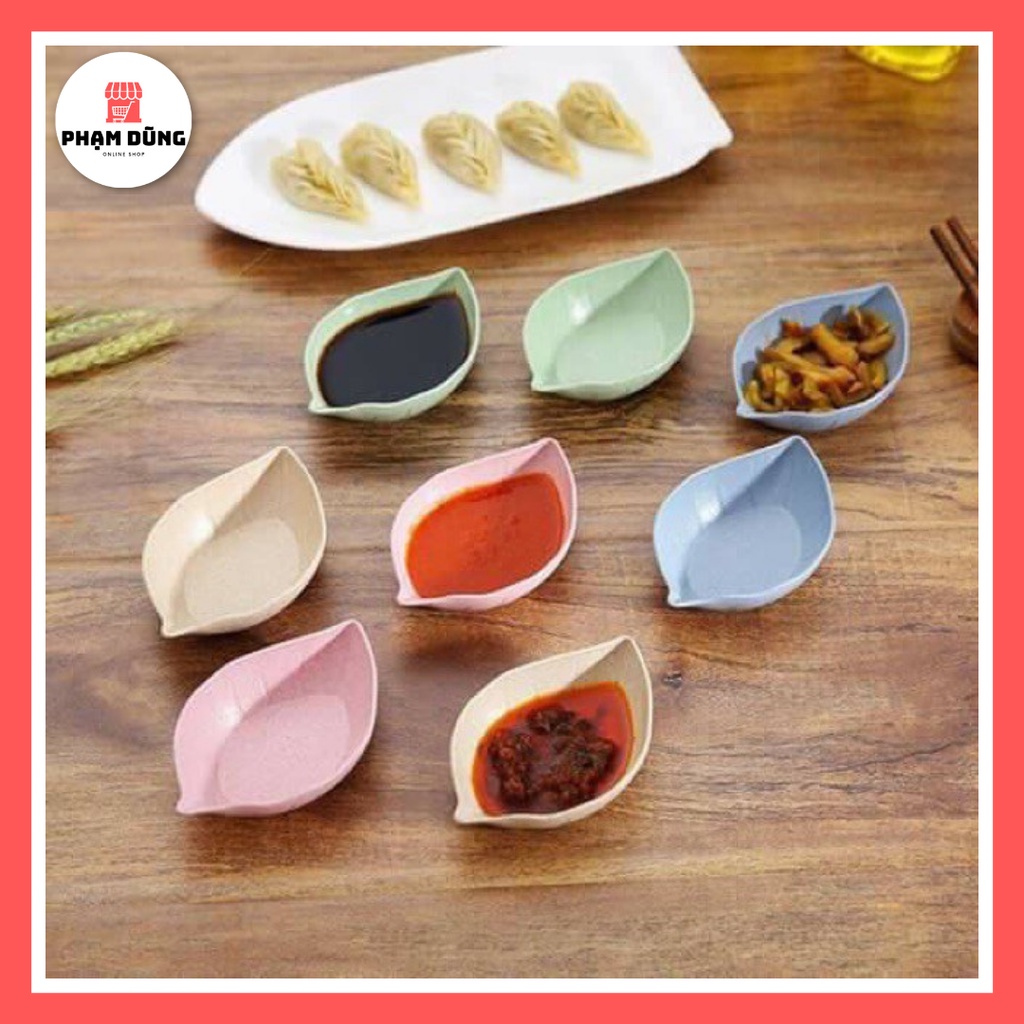 Chén Đựng Gia Vị Nước Chấm Hình Chiếc Lá Nhựa Lúa Mạch Dễ Thương , Dĩa Đựng Gia Vị