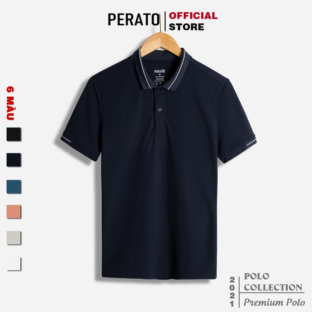 [MUA 2 GIẢM 40K] Áo Thun Nam Polo PERATO (5 Màu), Vải Mềm Mại, Thoáng Mát, Phom Ôm Vừa Vặn, Trẻ Trung