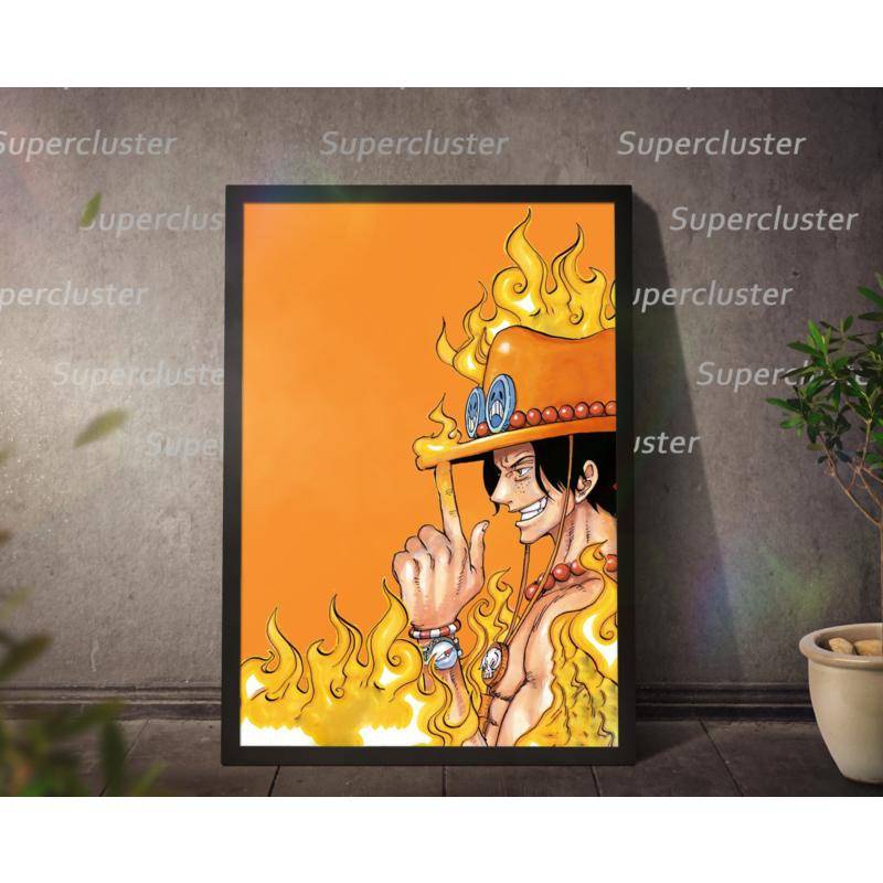 Tranh Vải Bạt Treo Tường Trang Trí In Hình Anime One Piece Ace