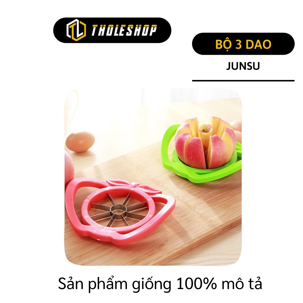 Dao Nhà Bếp - Bộ 3 Dao Cắt Trái Cây, Cắt Táo, Lê Thành 8 Miếng, Gọt Vỏ Củ Quả 8762