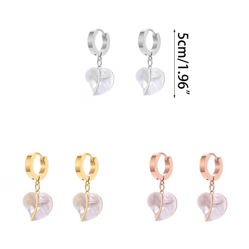 Đôi Khuyên Tai Dài Gắn Trái Tim Thời Trang Cho Nữ