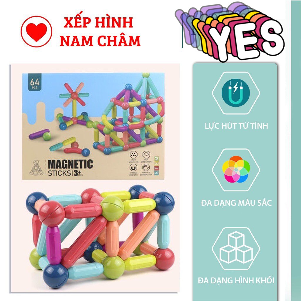 Đồ chơi lego lắp ráp xếp xình nam châm từ tính thông minh cho bé đồ chơi trẻ em phát triển trí tuệ