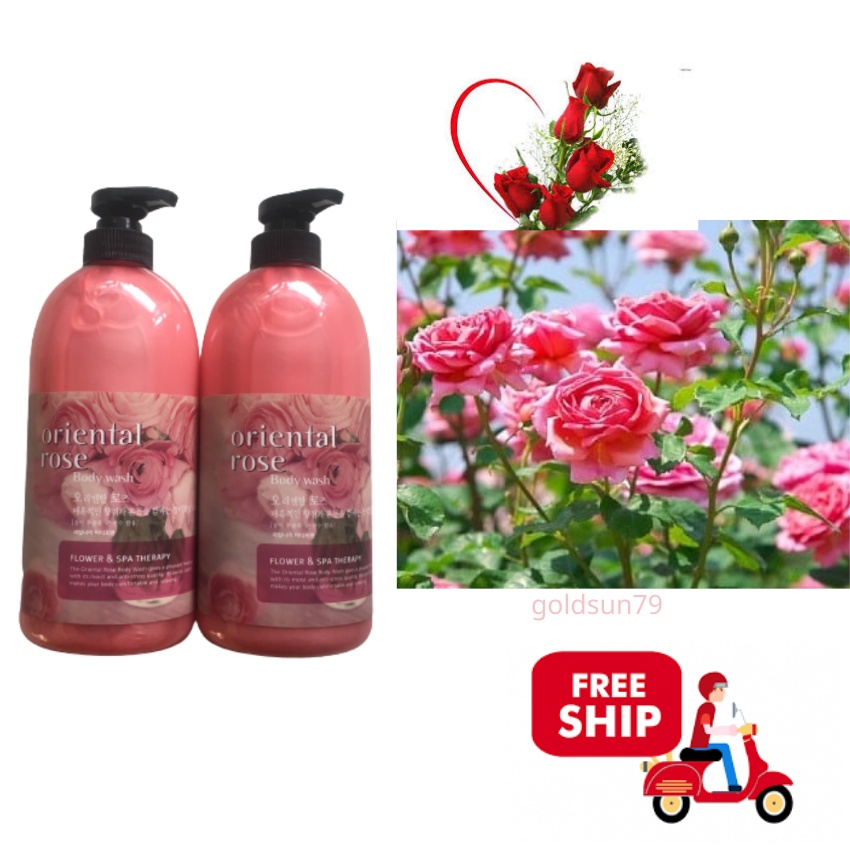 Sữa tắm massage hương hoa hồng Welcos Oriental Rose Shower Gel  750ml hàng nhập khẩu