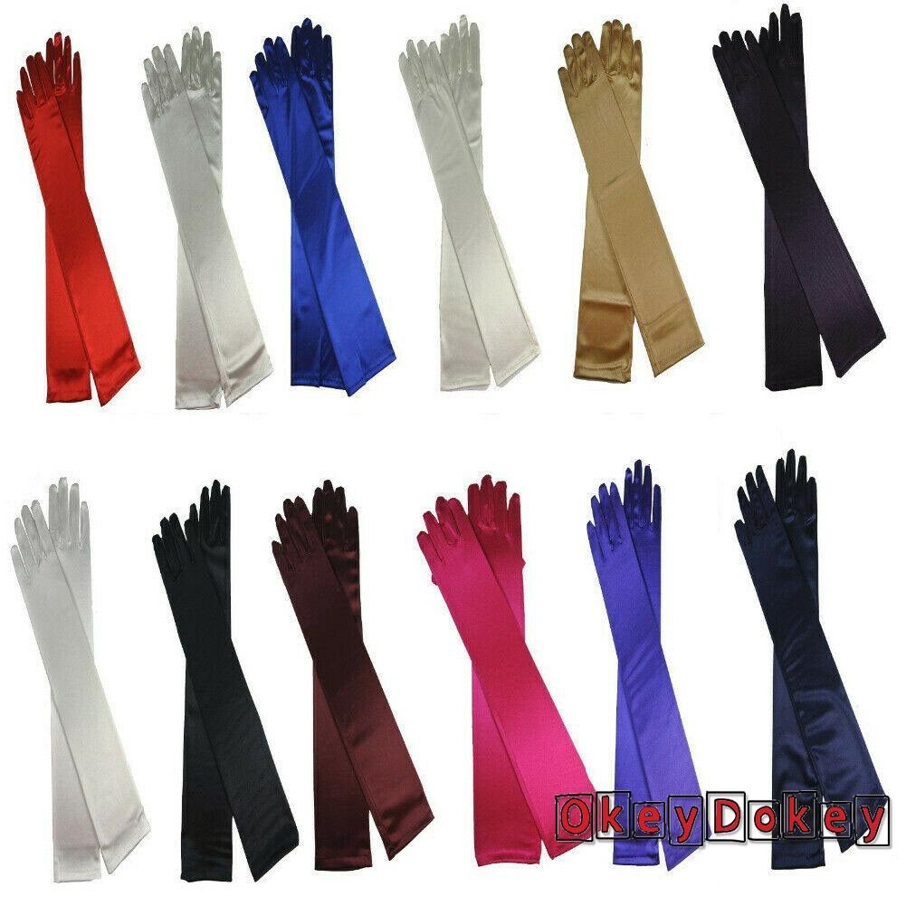 Đôi găng tay dài bằng satin thời trang dự tiệc cho nữ