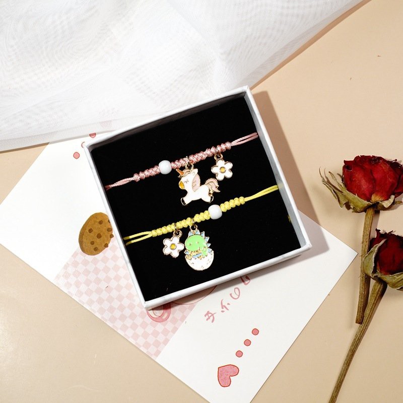 Vòng gốm dễ thương gắn hoa lục lạc Khủng Long Bò Sữa Cà Rốt Panda Cá Lá Thư Cầu Vồng Xương Rồng Voi phụ kiện đeo tay