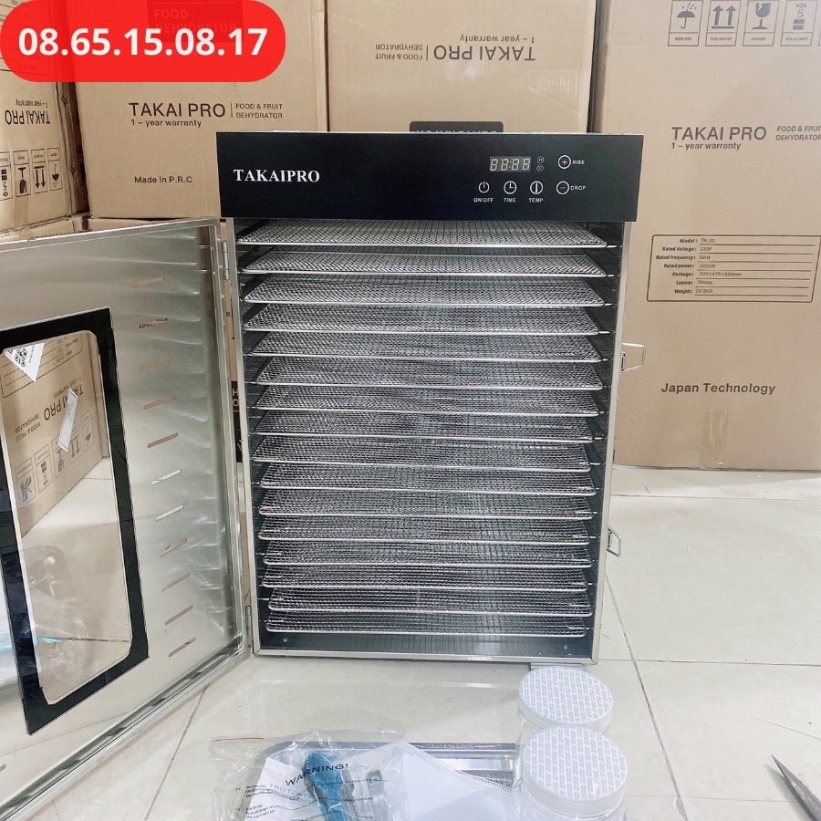 Máy sấy thực phẩm 16 khay TAKAIPRO - Công nghệ sản xuất Nhật Bản - Cam kết chính hãng - BH 1 năm