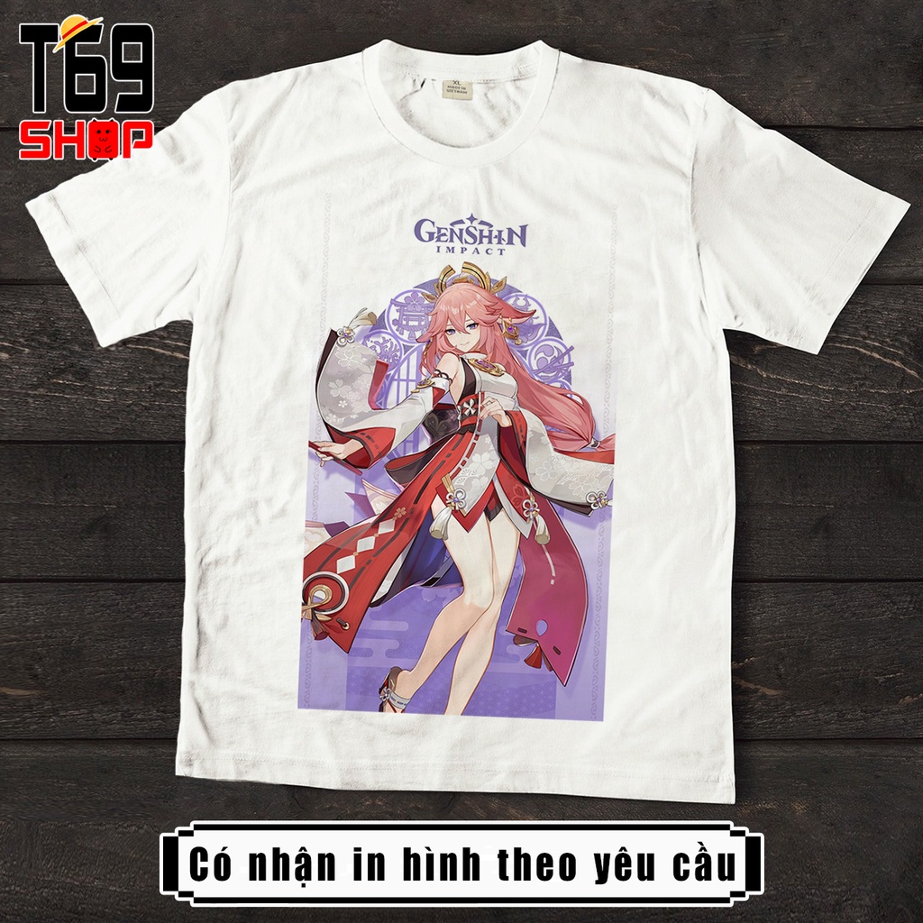 [Có in theo yêu cầu] Áo thun game Genshin Impact - Nhân vật Inazuma