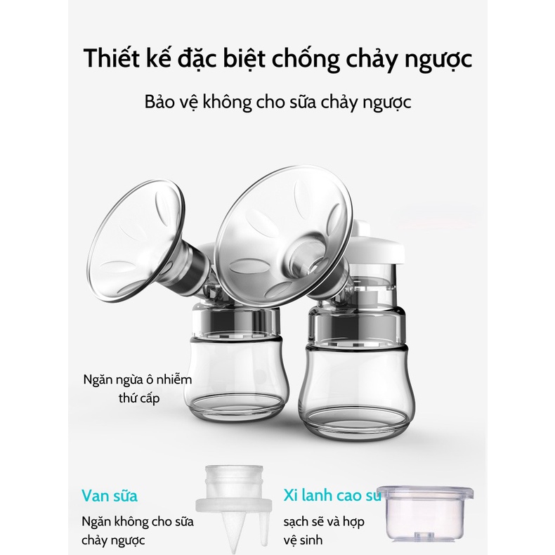 Máy hút sữa điện đôi 3 chế độ 9 cấp lực hút - chiko kids