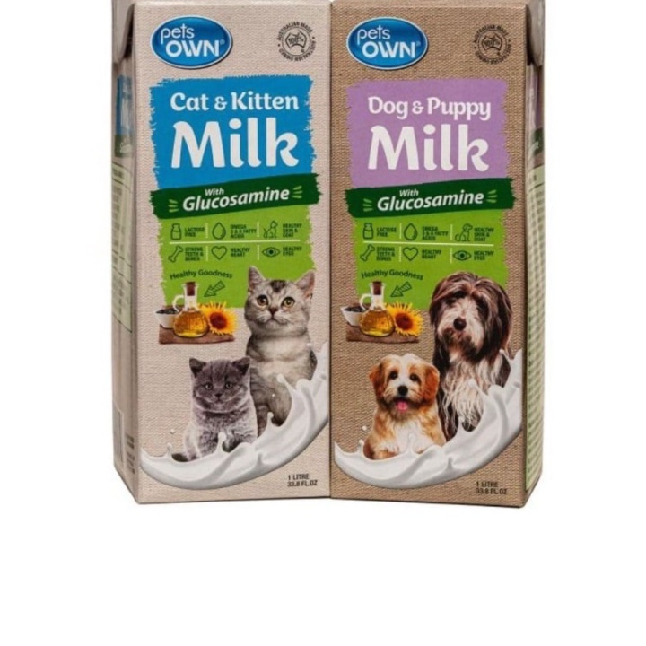 (Hỏa tốc) Sữa Tươi Pets Own Bổ Sung Glucosamine Cho Chó Mèo Mọi Độ Tuổi 1L (Nhập khẩu Úc) HSD 12/2022