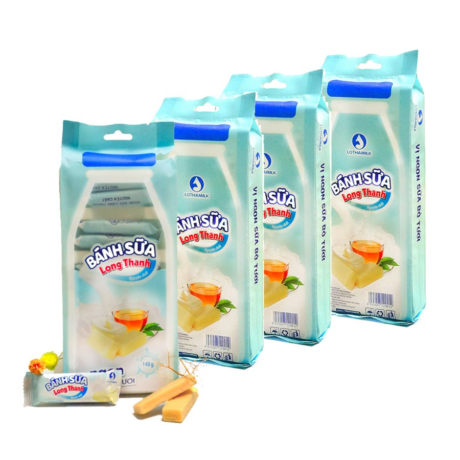 Combo 4 gói Bánh sữa Long Thành Lothamilk (mỗi gói 140g)
