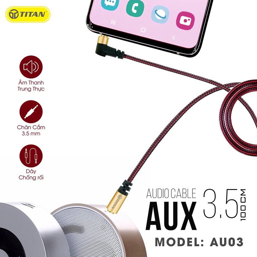 Dây Cáp Audio 2 Đầu Dương Với Jack Cắm 3 5 - Cáp âm thanh AU cho loa mic kết nối điện thoại máy tính