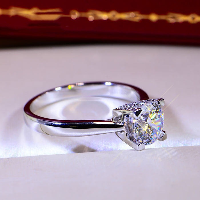 Nhẫn bạc 925 đính hạt đá zircon chữ Mosang thời trang cho nữ